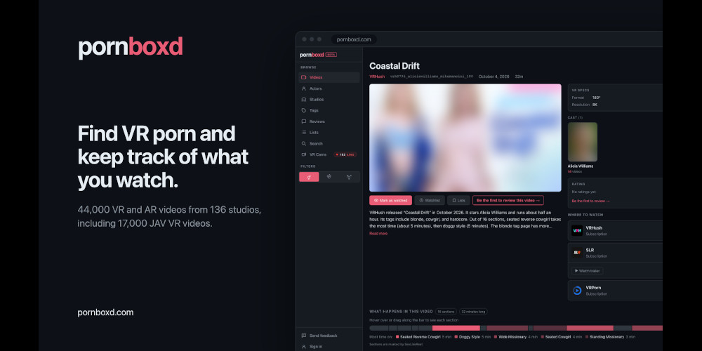 pornboxd lancia un sito gratuito di scoperta e monitoraggio per il porno VR